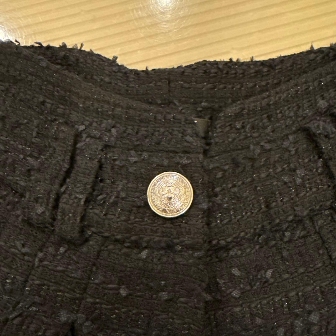 【美品】BALMAIN(バルマン)ツイード ハイウェスト ショートパンツ 34