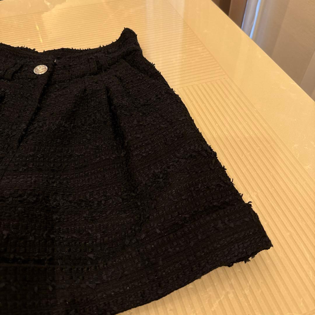 【美品】BALMAIN(バルマン)ツイード ハイウェスト ショートパンツ 34