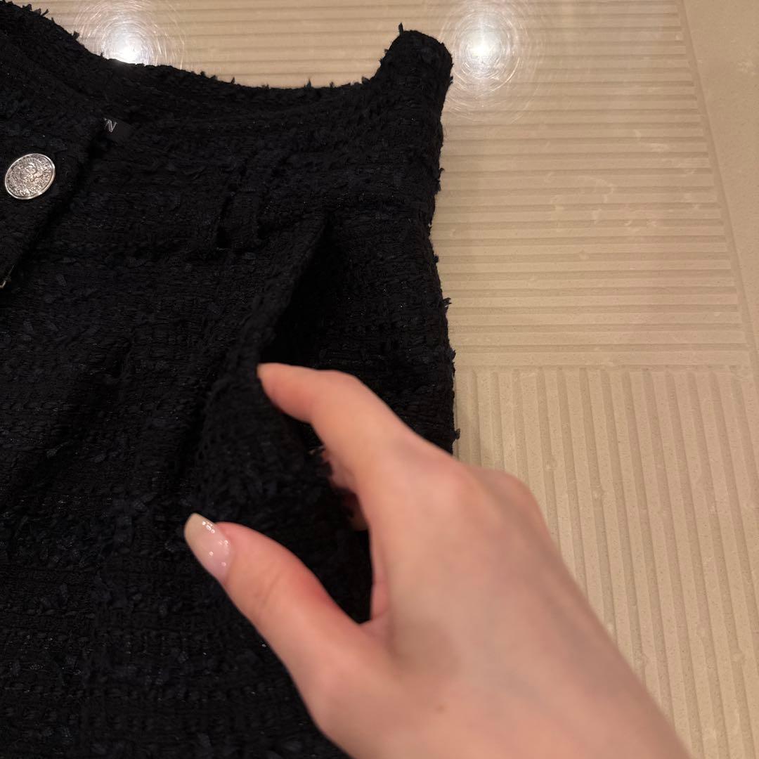 【美品】BALMAIN(バルマン)ツイード ハイウェスト ショートパンツ 34