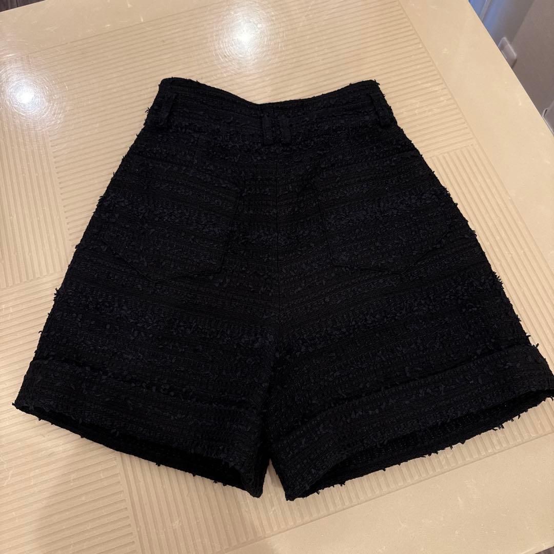 【美品】BALMAIN(バルマン)ツイード ハイウェスト ショートパンツ 34