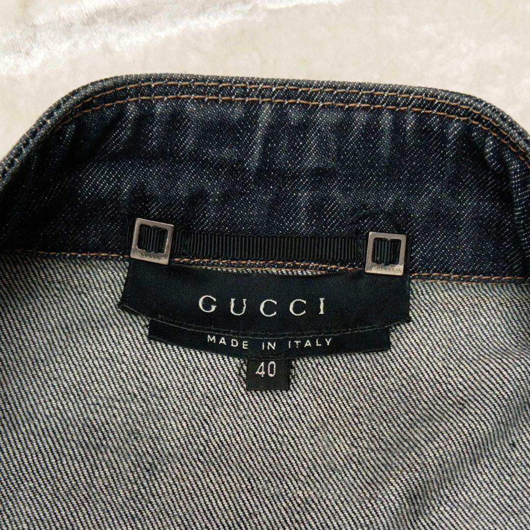 美品 GUCCI グッチ デニム ジャケット ネイビー Gジャン
