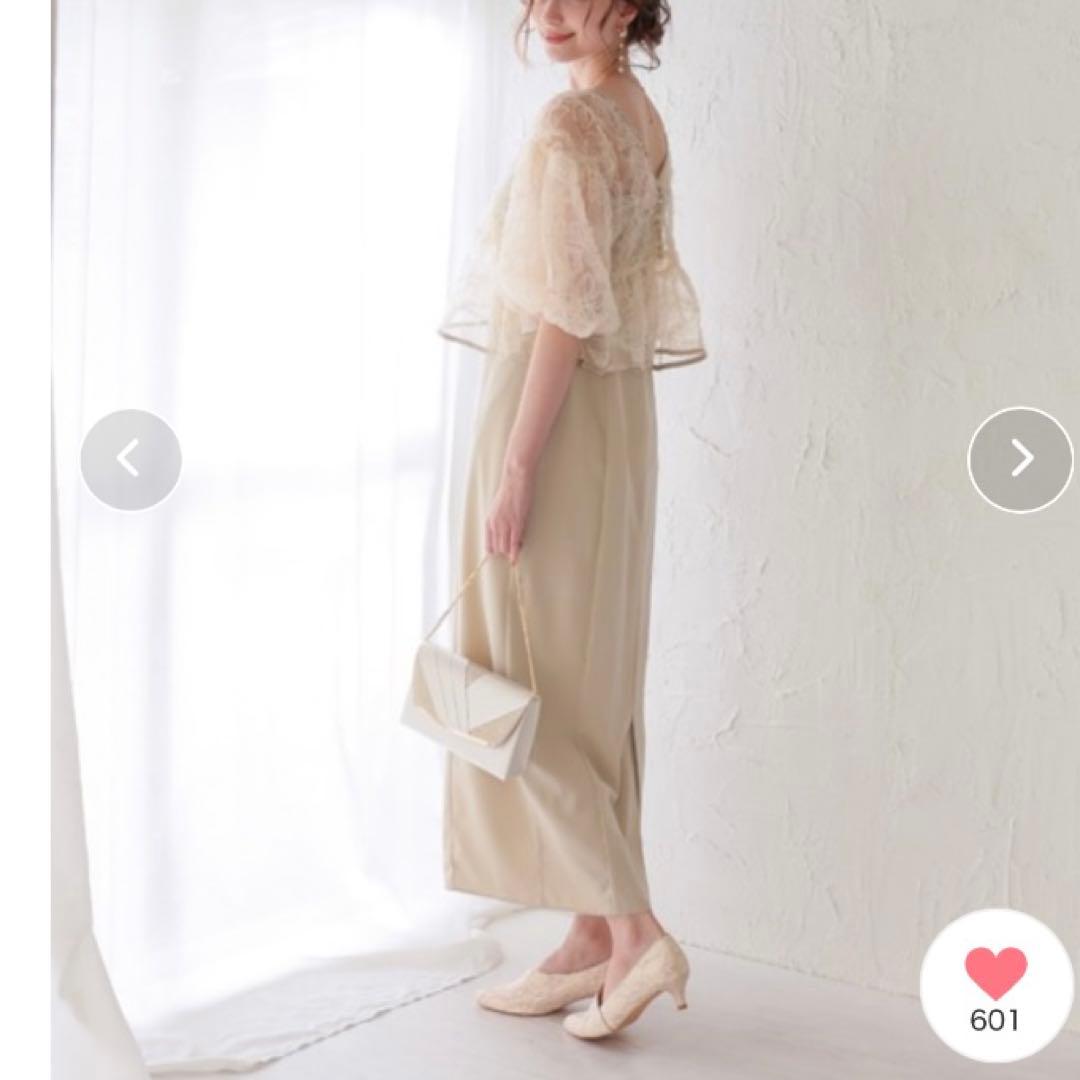 新作✨新品 ドリードール フラッフィーフラワーセットドレス 結婚式 ベージュ M