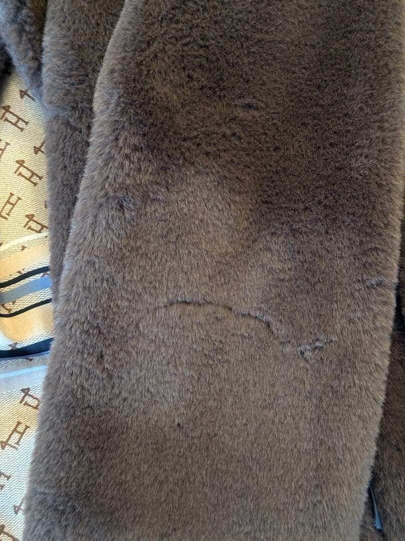 HERNO エコファー マキシロングコート 濃ブラウン 40 上品