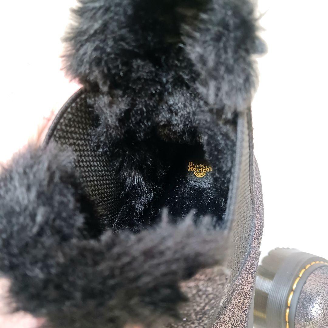 新品　Dr.Martens　サイドゴアブーツ　ボア　厚底　 ブラック　24cm