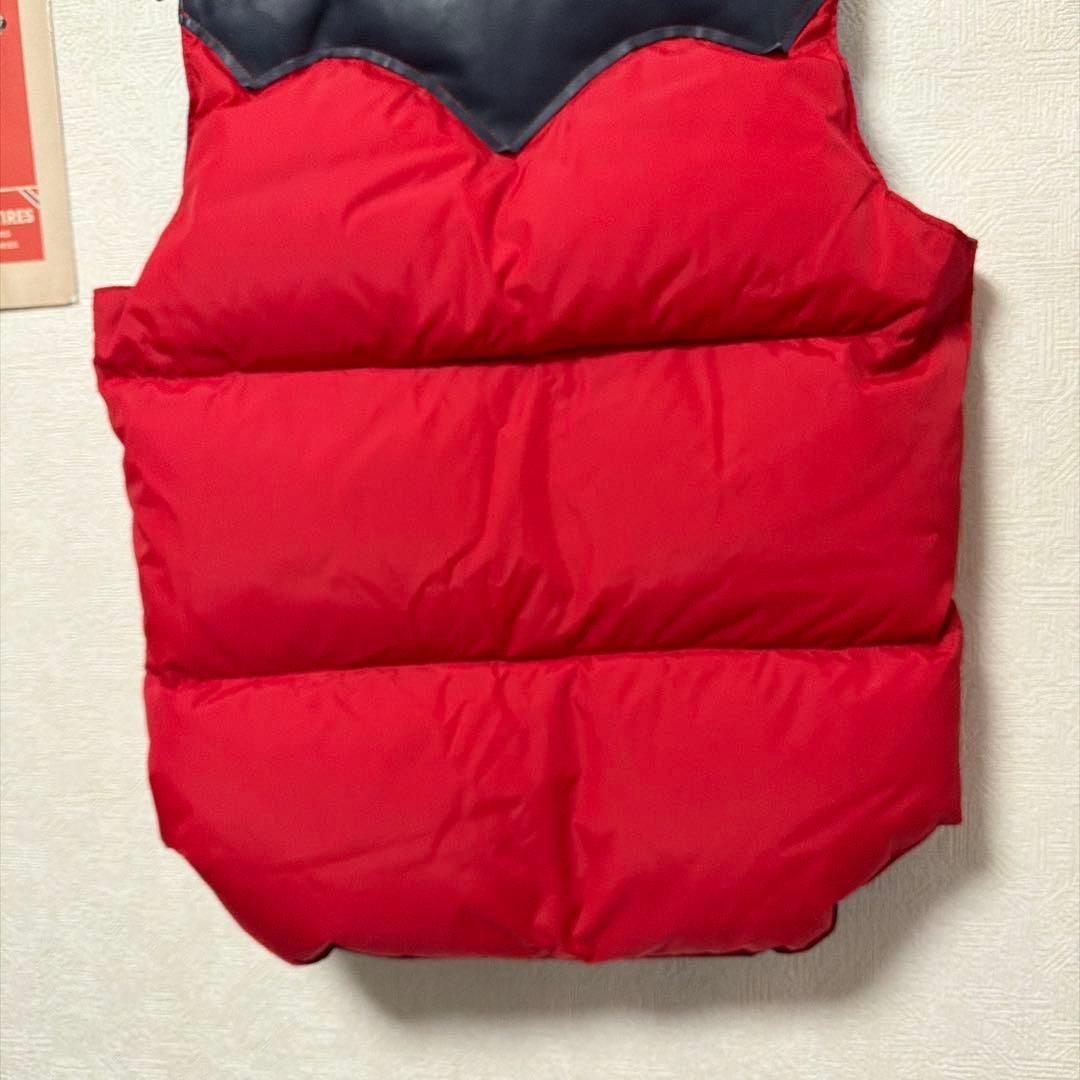 i*e様 極上　ロッキーマウンテン　ダウンベスト　レッド　38 ヨークレザー　ナ