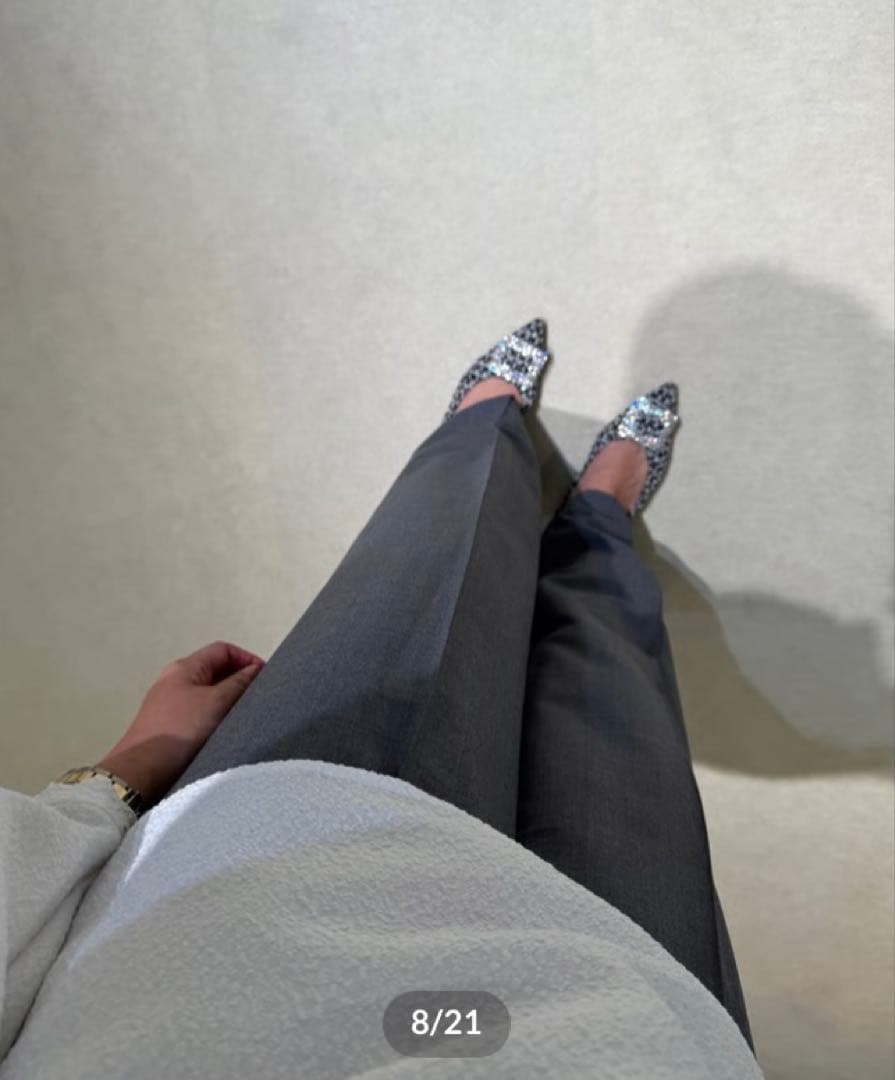 【新品未使用タグ付】OHGA 梳毛パンツ ワイドパンツ グレー M