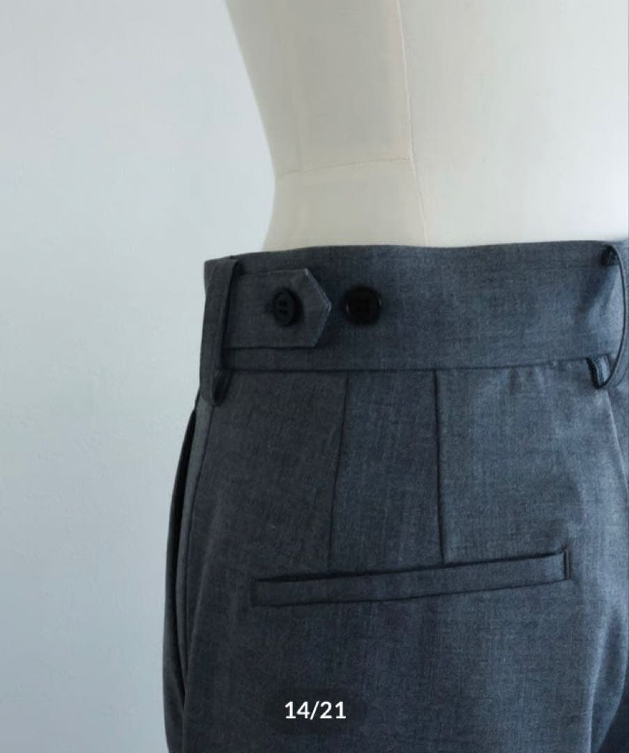 【新品未使用タグ付】OHGA 梳毛パンツ ワイドパンツ グレー M