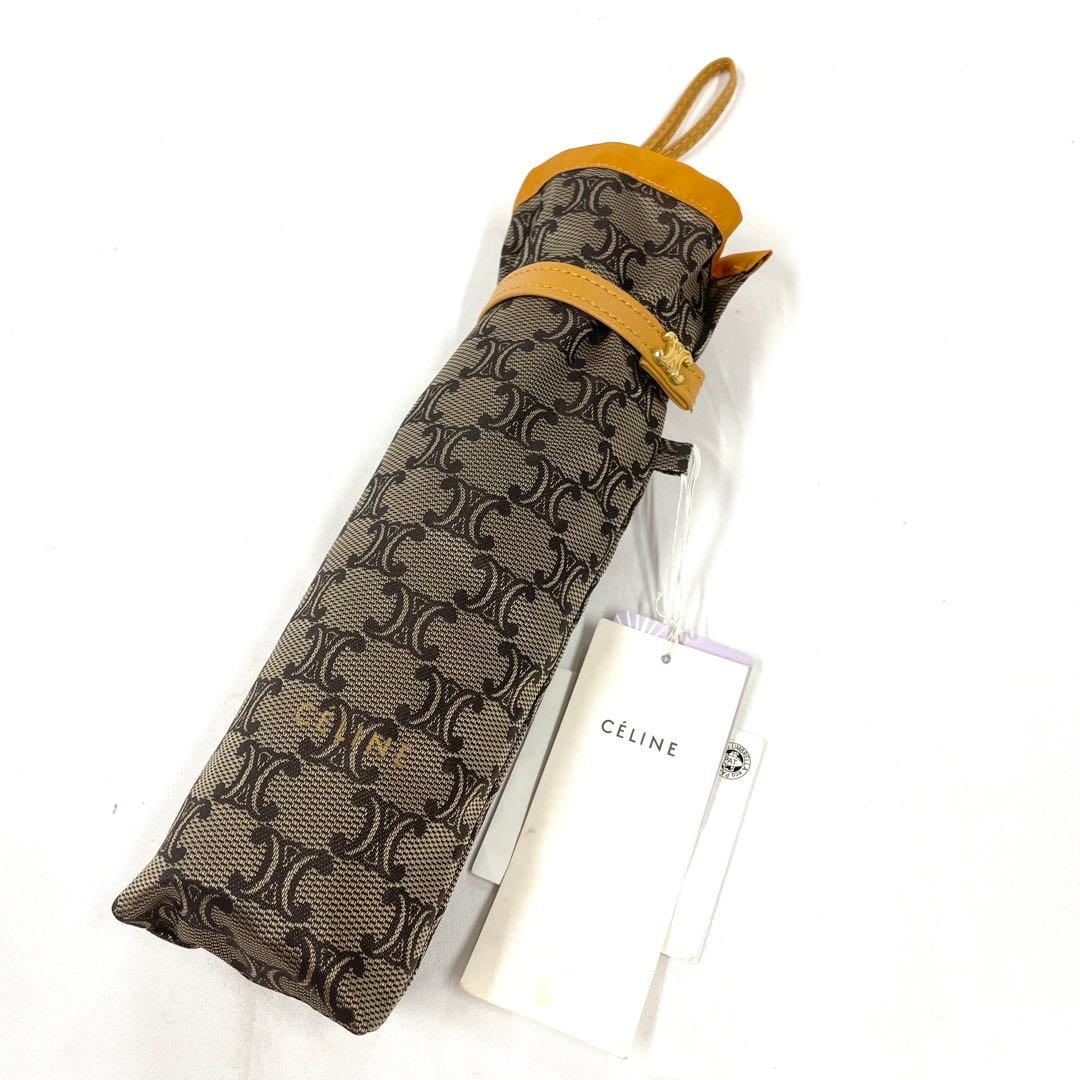 S1-M0198　CELINE　セリーヌ　トリオンフ柄　折り畳み傘　希少品