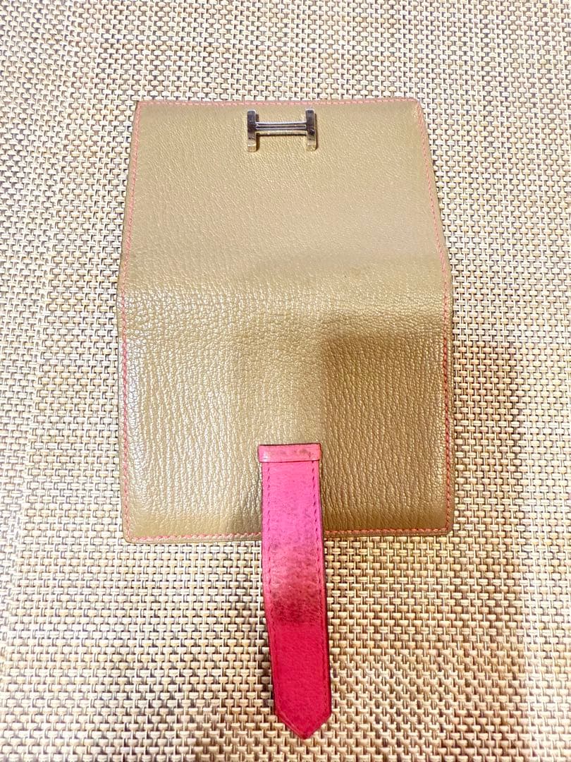 【レア】HERMES(エルメス) 名刺入れ ベアン /シルバー金具/バイカラー