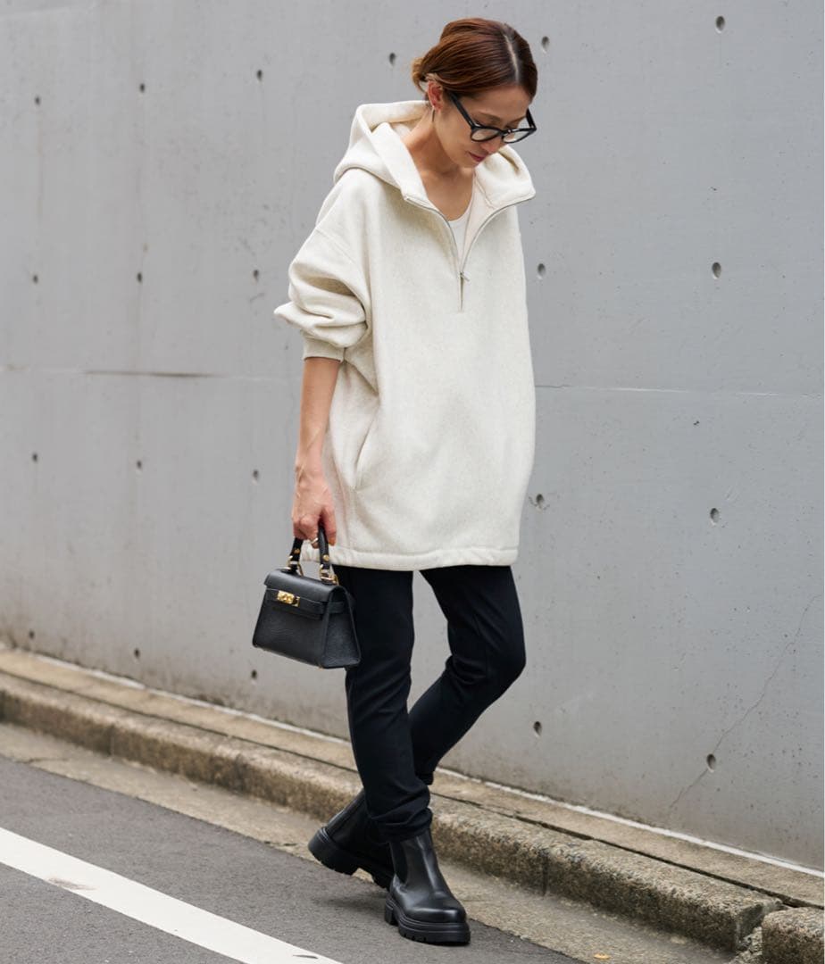 Champion 別注 フードハーフジップドロストプルオーバー