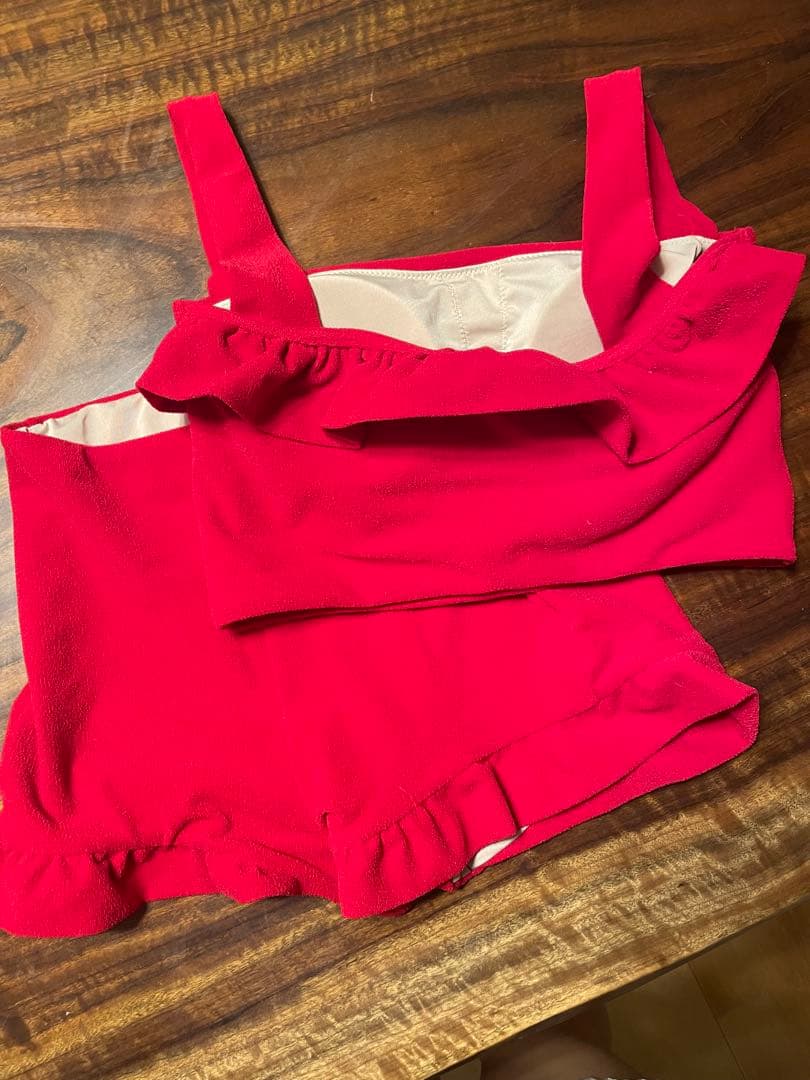 【rosymonster】セパレート水着 フリル付き 赤 swim 2024