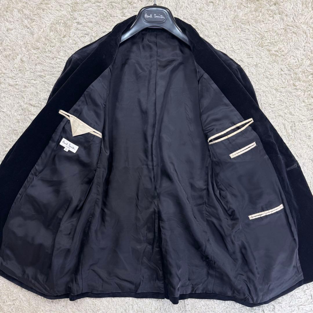 美品　ポールスミス　テーラードジャケット　タキシード　ベロア　ブラック　XL
