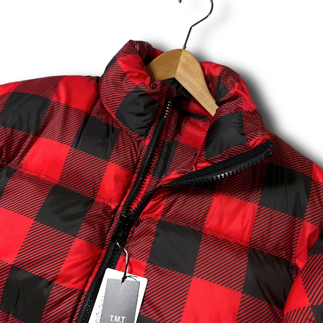 L 定8.8万 TMT ティーエムティー ダウンジャケット ブルゾン チェック柄