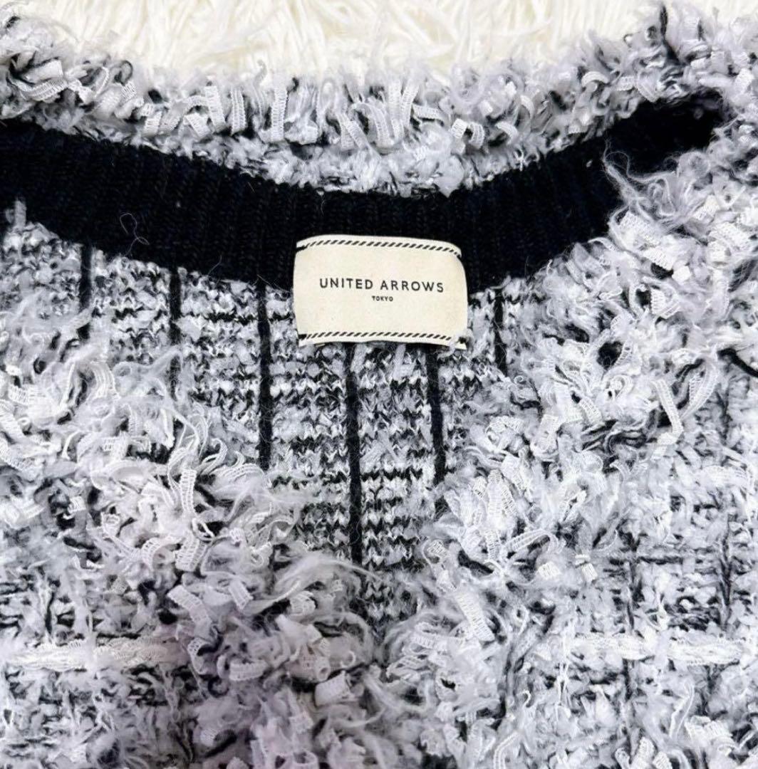 ユナイテッドアローズ ミックスチェック ツイード ニットベスト ジレ