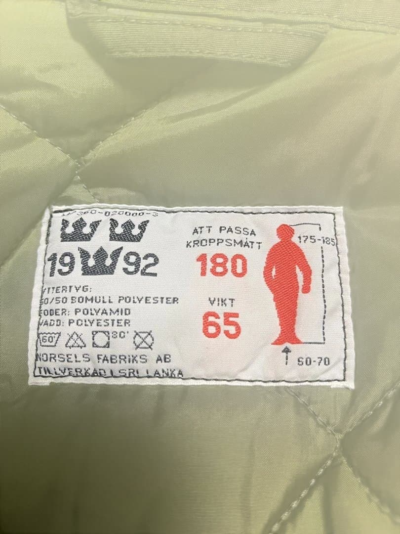 スウェーデン軍 M90コールドウェザーパーカ 180/65