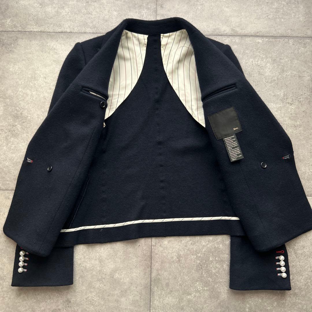 sov. パール　ダブルブレス　ジャケット　ネイビー