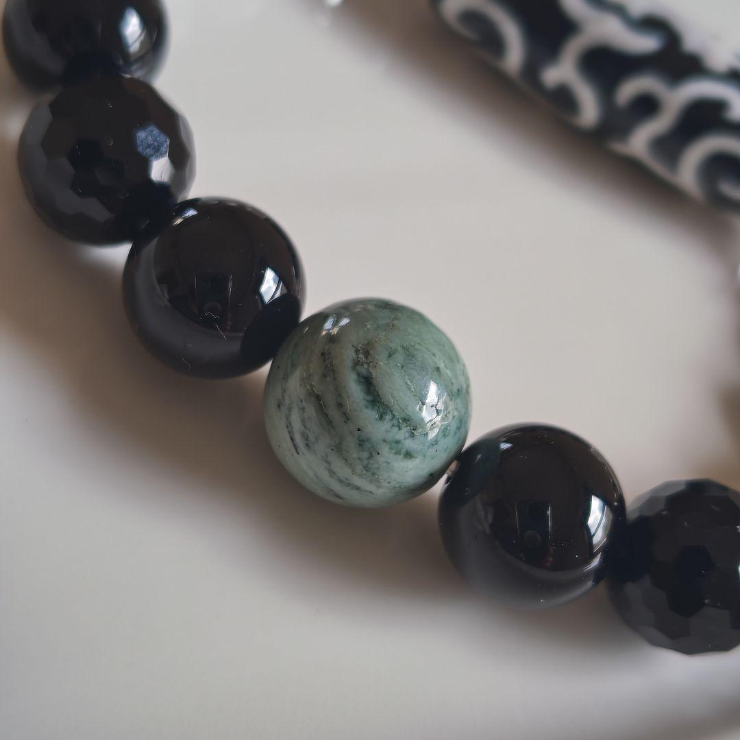 新作♡如意蓮花天珠、日高翡翠、水晶白蛇彫り、モリオン、和田玉、天然ホワイトオニキ