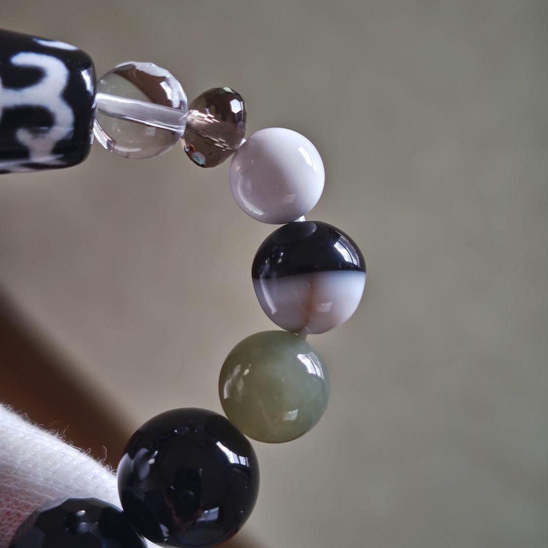 新作♡如意蓮花天珠、日高翡翠、水晶白蛇彫り、モリオン、和田玉、天然ホワイトオニキ