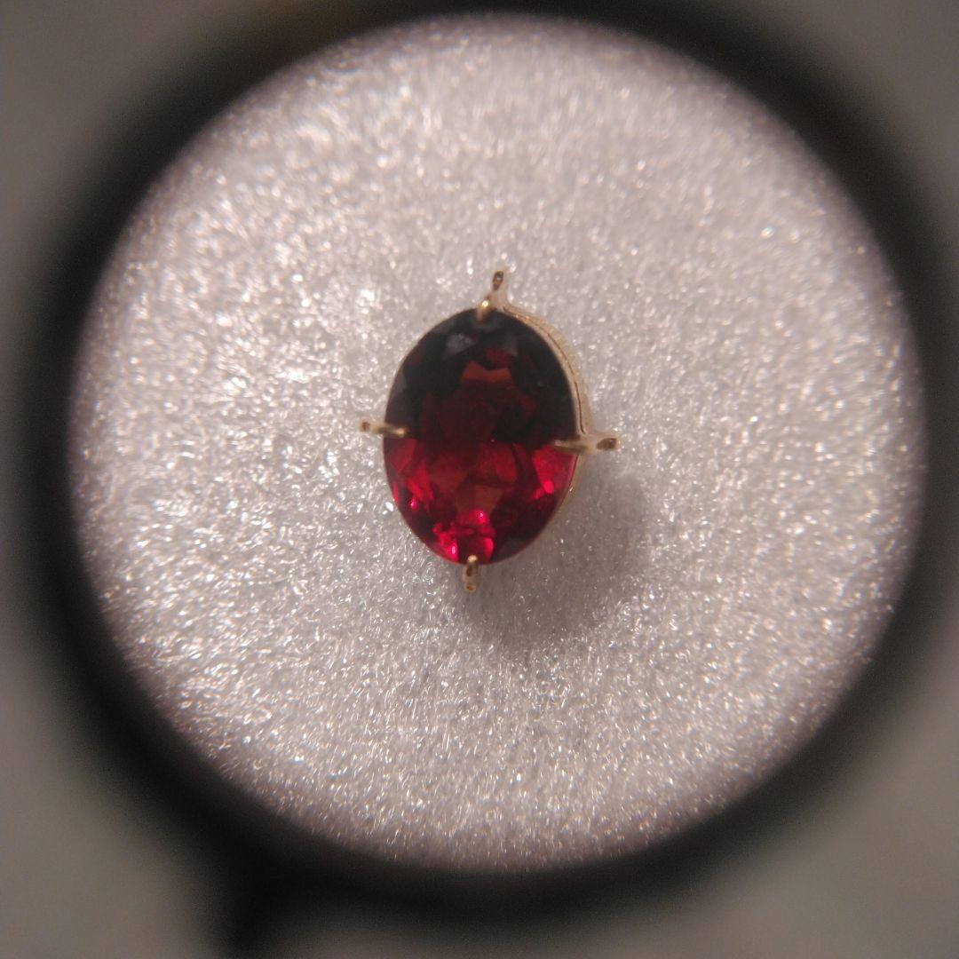 K18 赤色オーバルカット宝石 ゴールド台座付き 中古品　ビンテージ　タイピン
