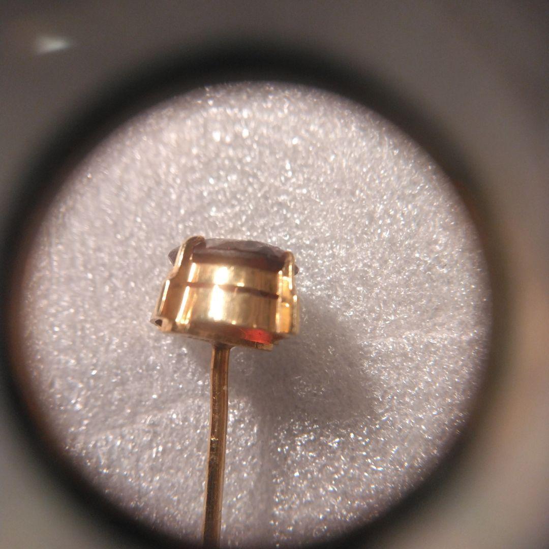 K18 赤色オーバルカット宝石 ゴールド台座付き 中古品　ビンテージ　タイピン