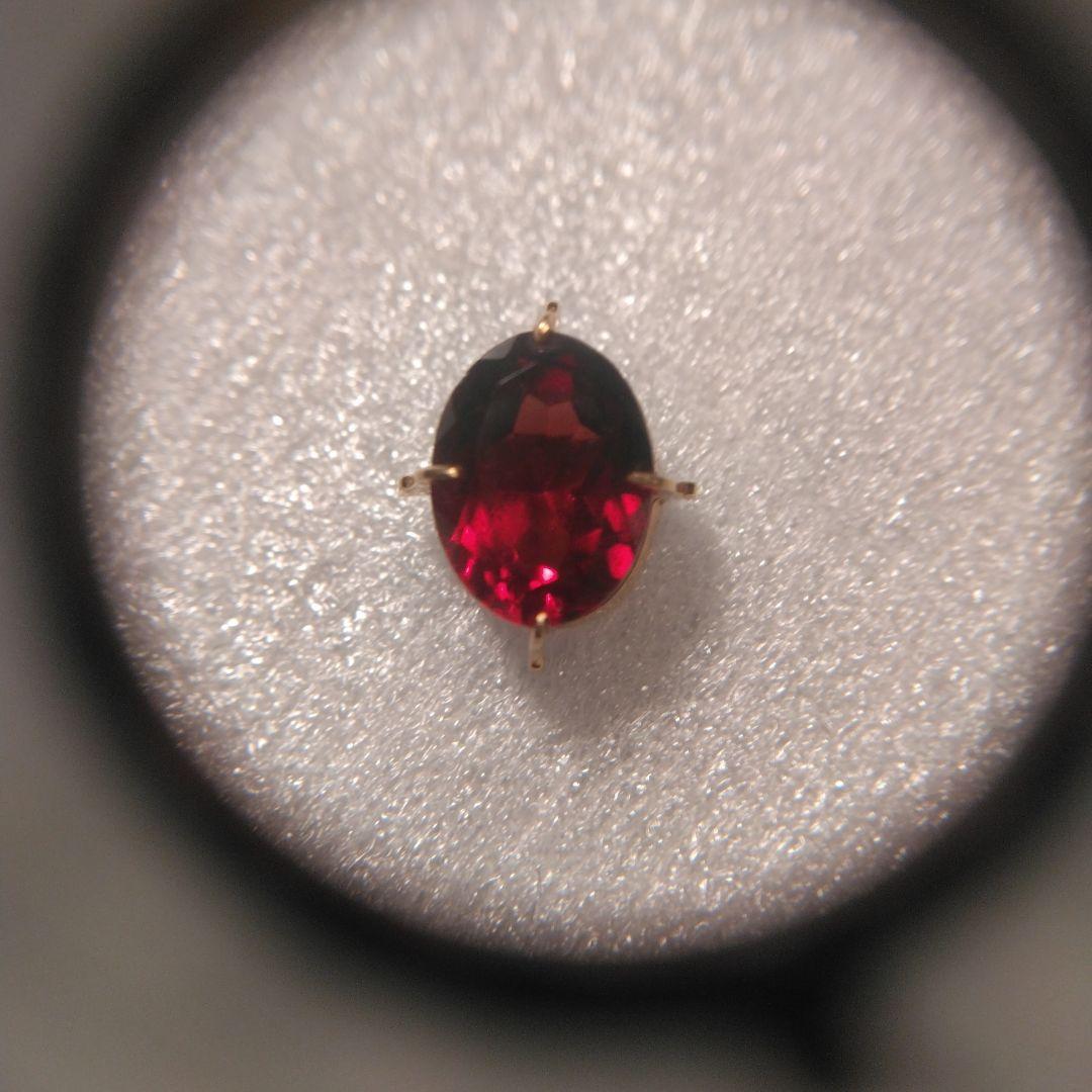 K18 赤色オーバルカット宝石 ゴールド台座付き 中古品　ビンテージ　タイピン