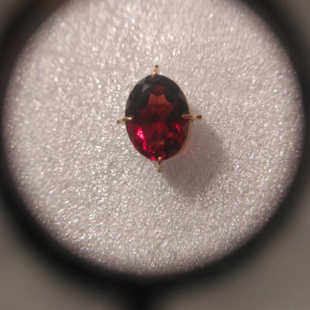 K18 赤色オーバルカット宝石 ゴールド台座付き 中古品　ビンテージ　タイピン