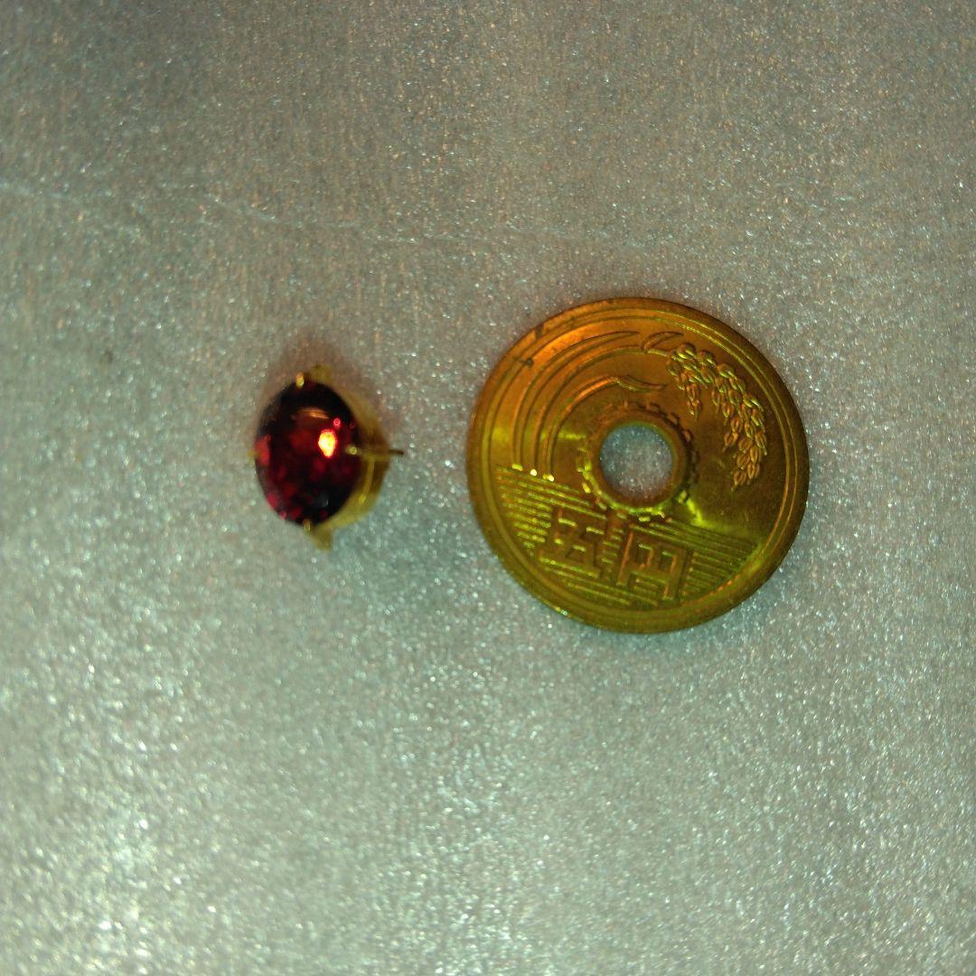 K18 赤色オーバルカット宝石 ゴールド台座付き 中古品　ビンテージ　タイピン