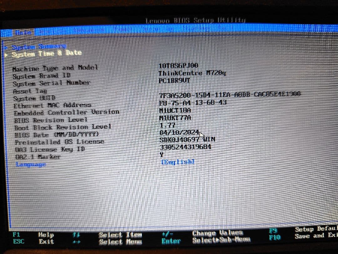 ミニPC Lenovo ThinkCentre M720q i5-8500T