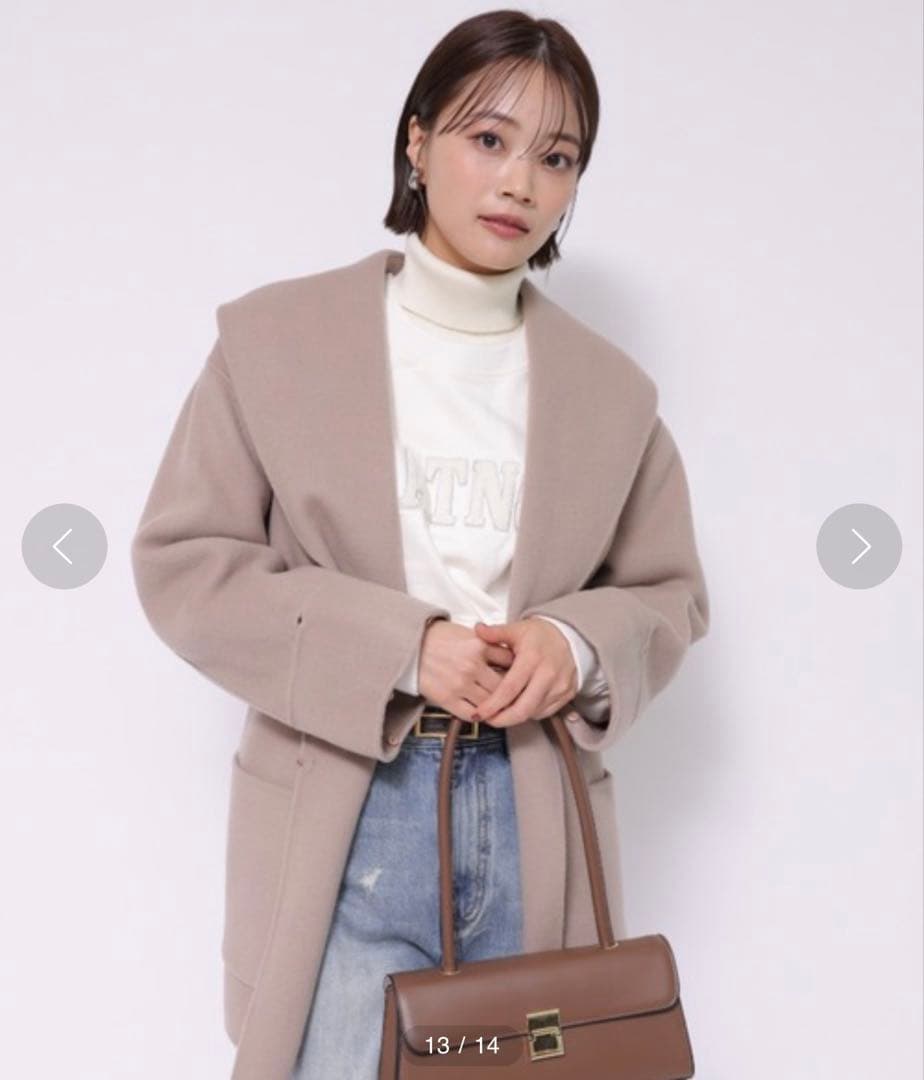 【apuweiser-riche】袖ファーショートリバーコート