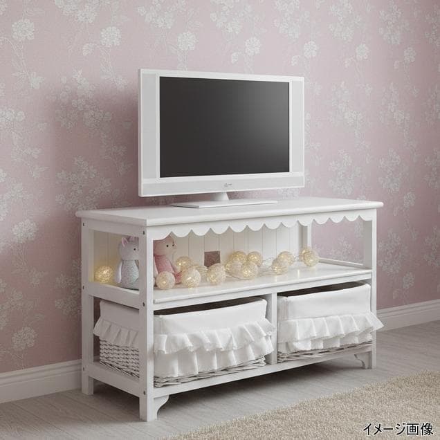 フォロー割【新品訳あり】フリルモチーフが可愛い！カントリー調テレビ台