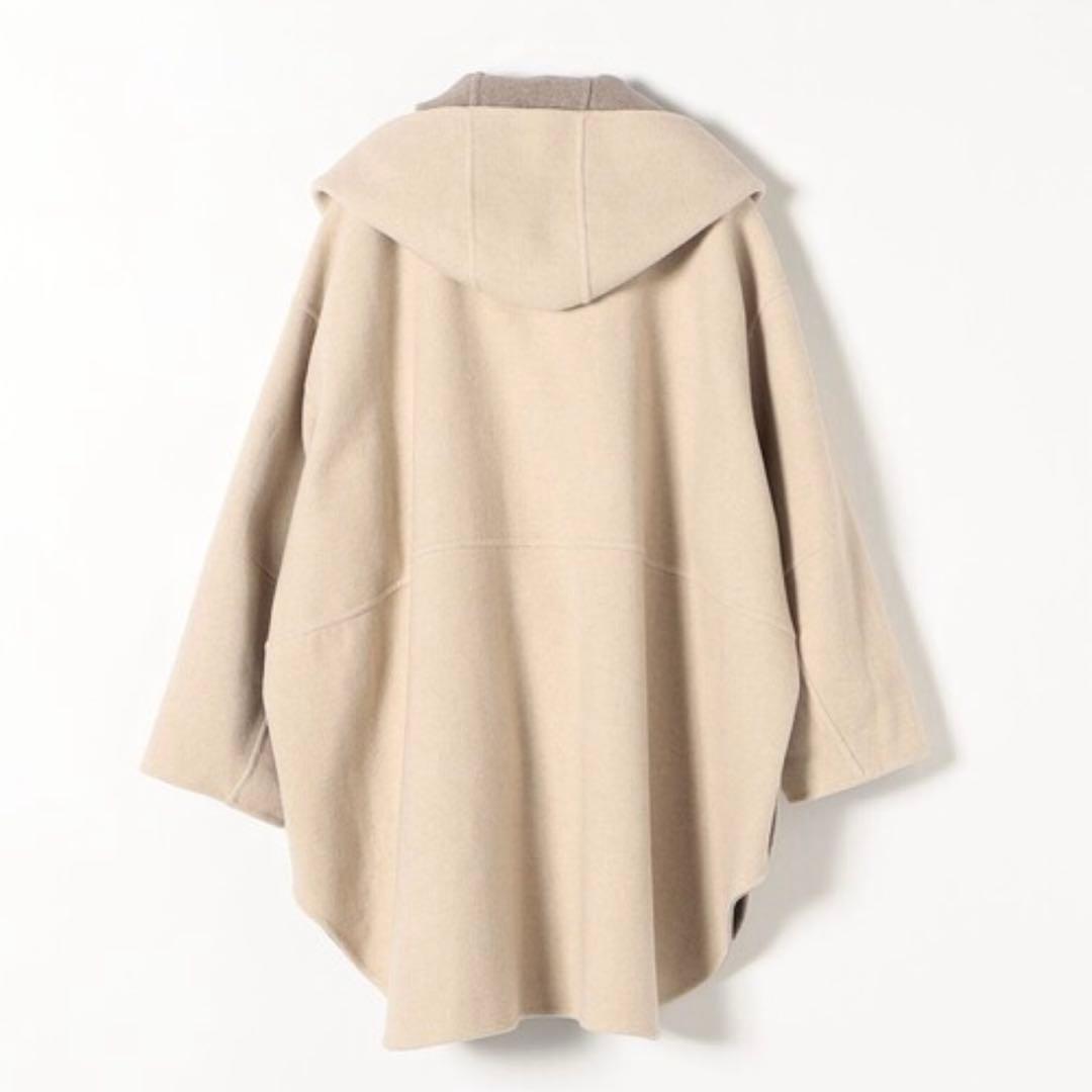 〜12/21 SHIPS any ノーカラーコート　フード　ジャケット ベージュ