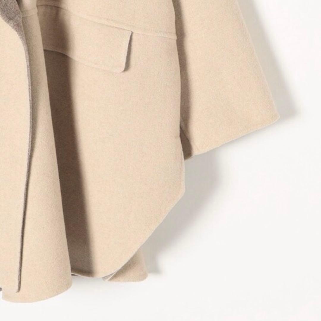 〜12/21 SHIPS any ノーカラーコート　フード　ジャケット ベージュ