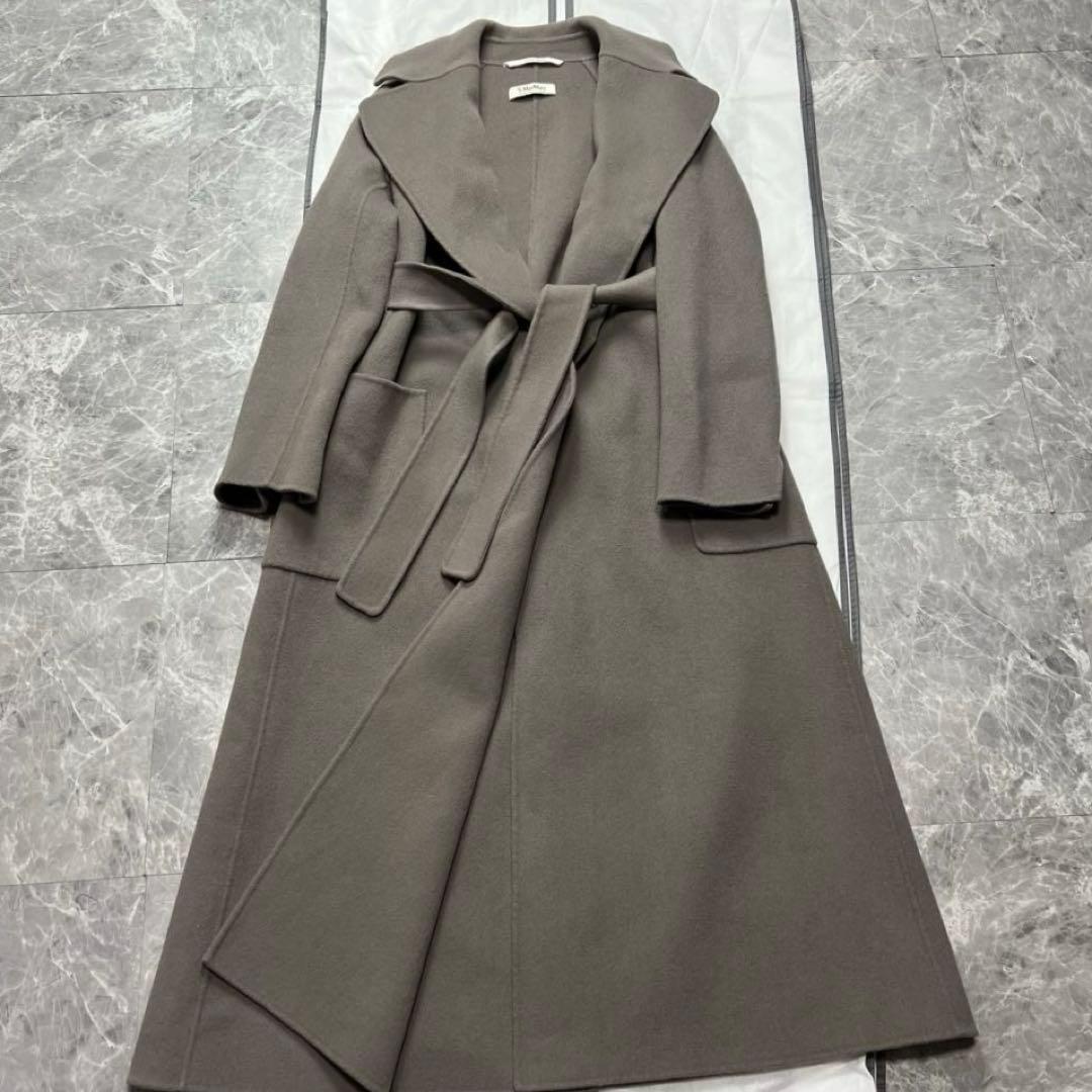 マックスマーラ　ベルテッドコート　クチートアマーノ　ウール　ロング　ベルト　S