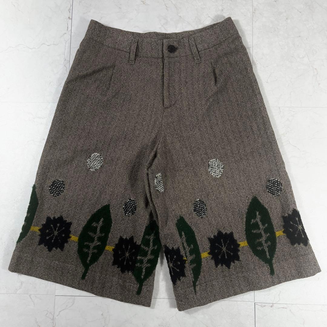 ✨未使用級 イッセイミヤケミー ガウチョパンツ 刺繍 ツイード調 ウール