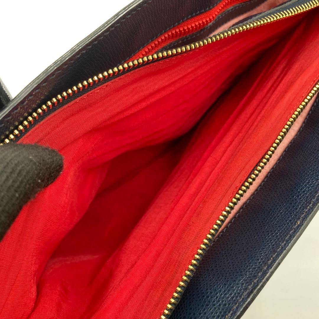 CELINE セリーヌ ハンドバッグ ネイビー レザー イタリア製