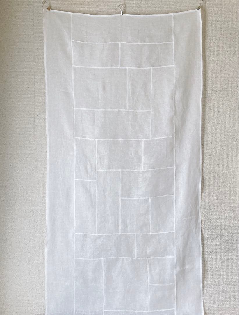 ポジャギ　153×71 オフホワイトリネン　No.206 大判サイズ