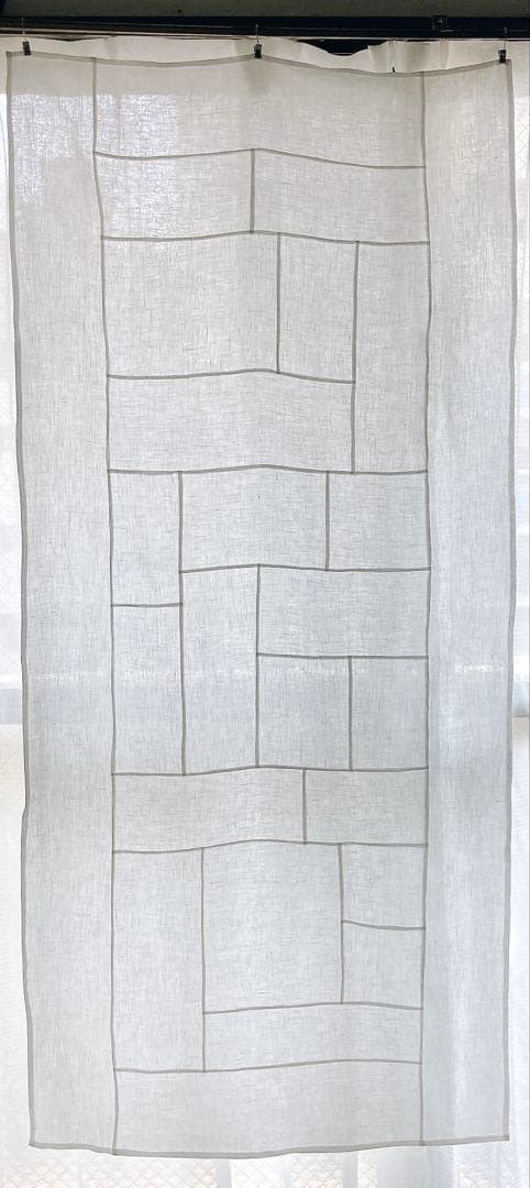 ポジャギ　153×71 オフホワイトリネン　No.206 大判サイズ