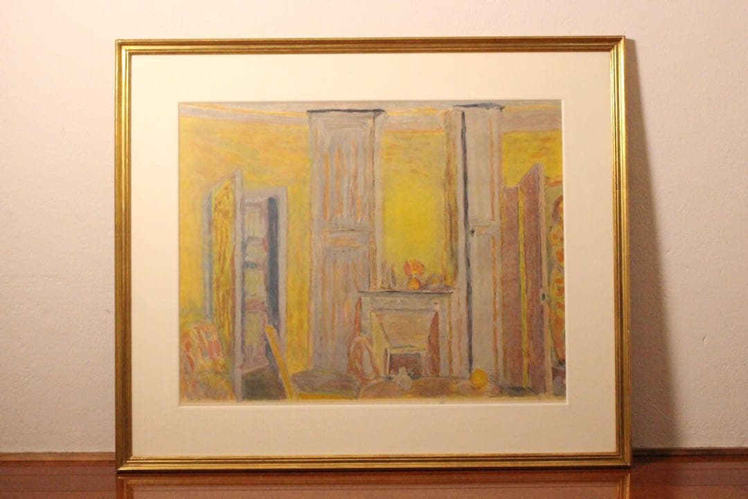 5221 額装　ピエール・ボナール「La chambre jaune 」送料無料