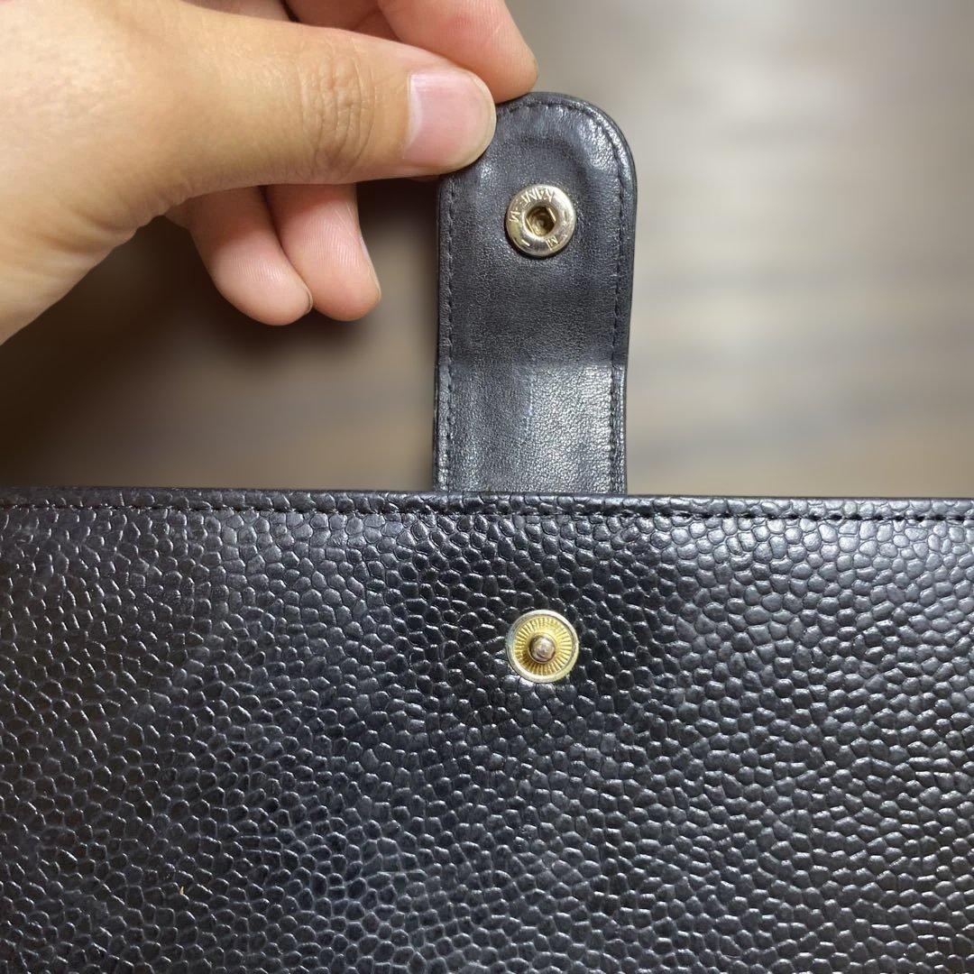 CHANEL シャネル 長財布 ブラック 黒 キャビアスキン ココマーク