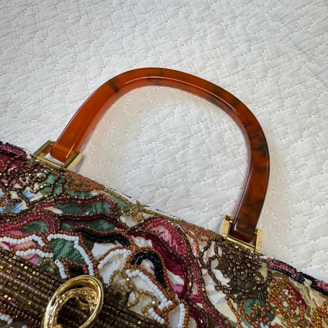 Lumy ルミー はしもと ビーズ バッグ ハンドバッグ クラッチ 皇室御用達