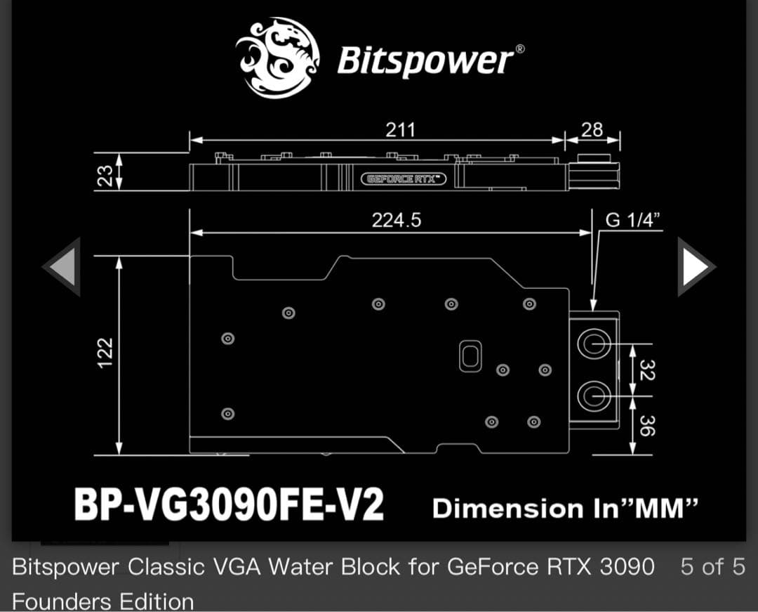 グラフィックボード・グラボ・ビデオカード Bitspower VGA Water Block RTX 3090 FE
