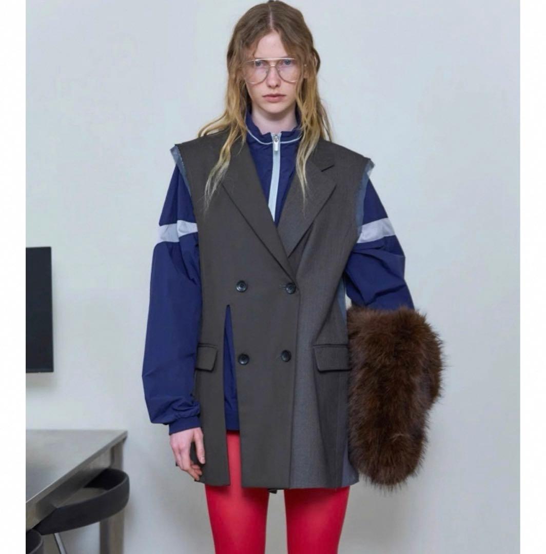 新品　メゾンスペシャルSide Tulle Gilet KHK