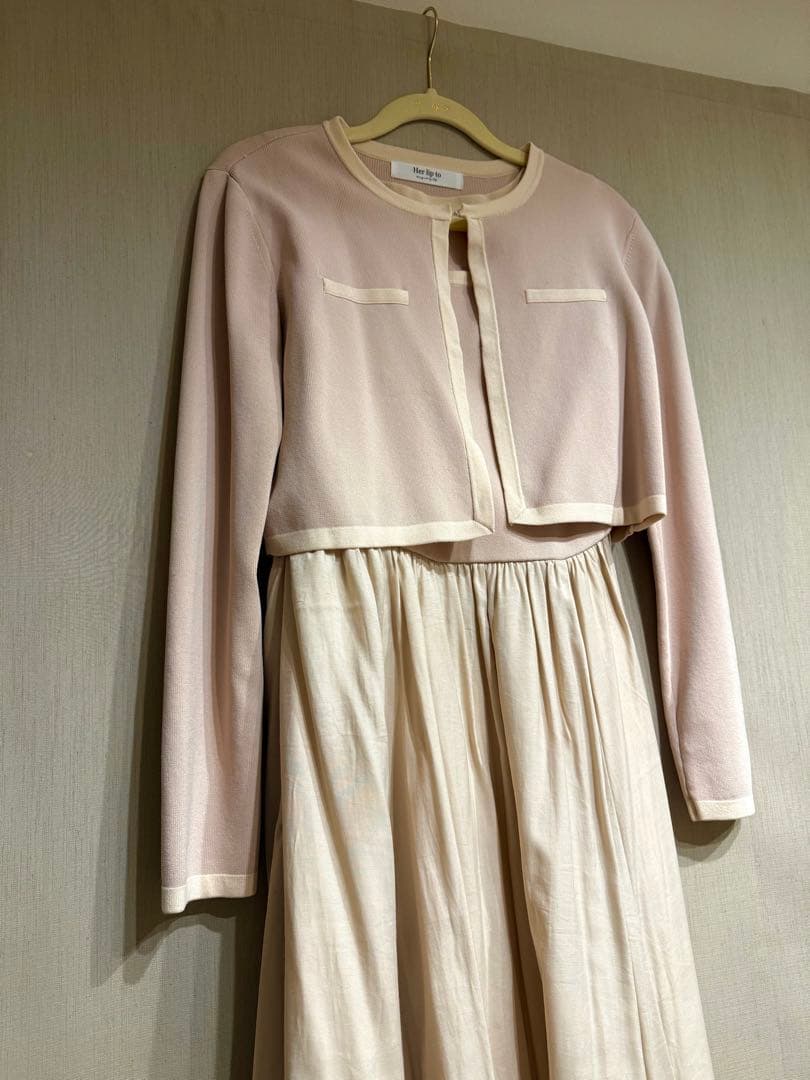 ワンピース her lip to bicolor knit dress set M