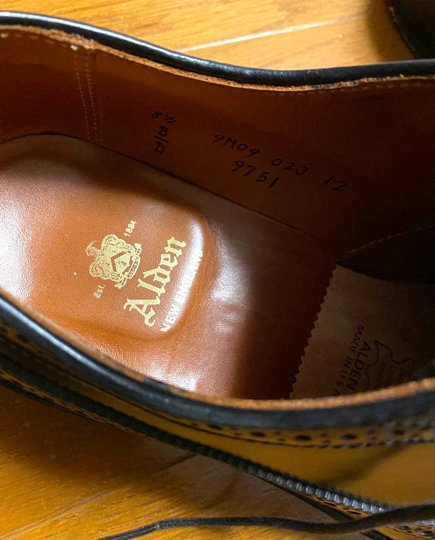 オールデン 9751 ロングウイングチップ　ブラック　コードバン