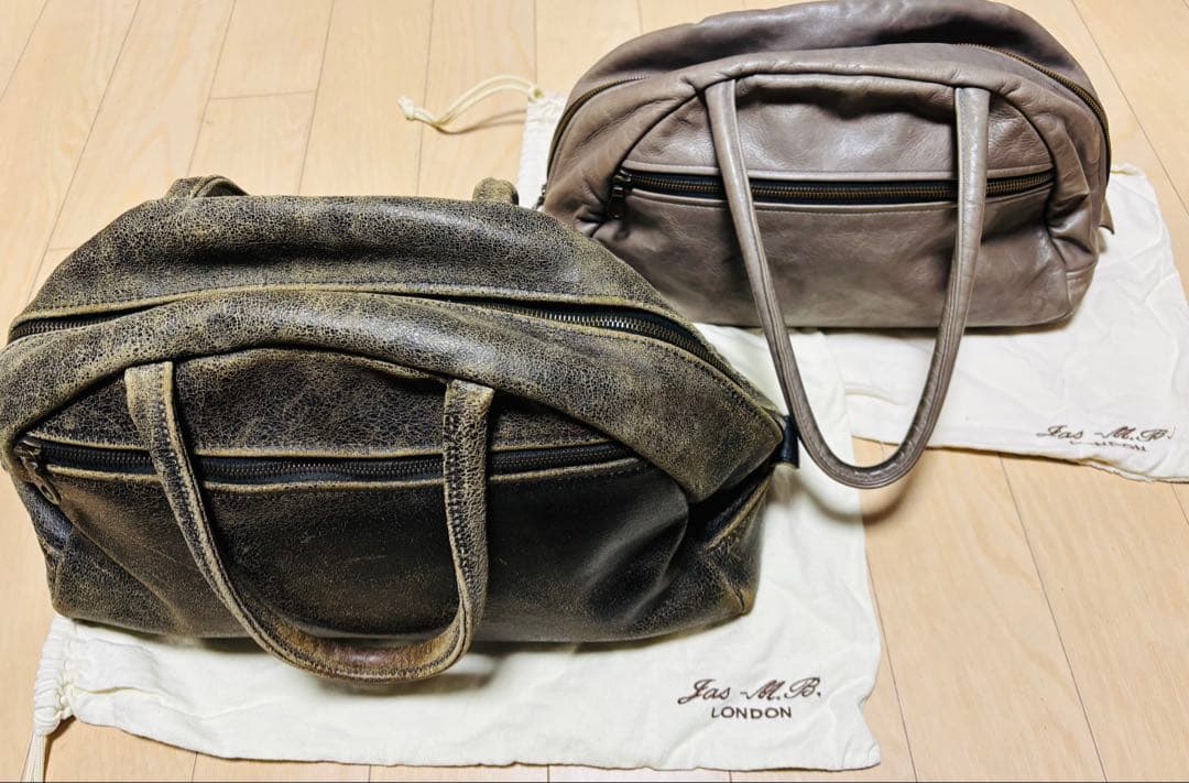 オマケ付き！Jas-M.B ジャスエムビー　ボストンバッグ　デストロイレザー加工