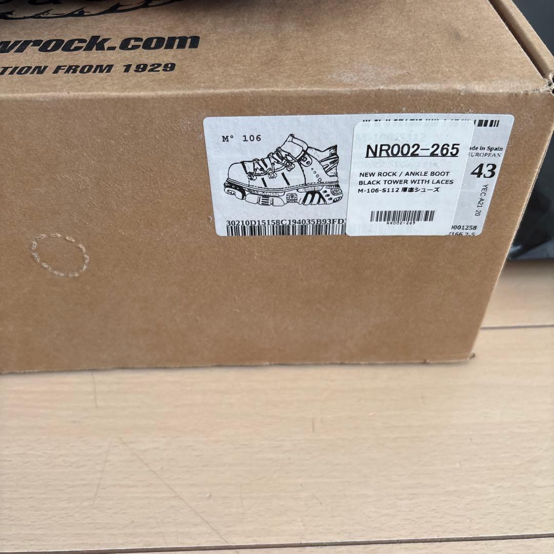 美品 NEW ROCK M-106-S112 43厚底 レザー ブラック