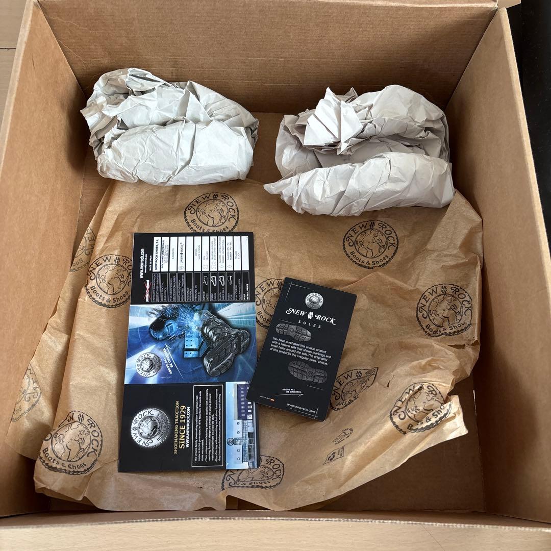 美品 NEW ROCK M-106-S112 43厚底 レザー ブラック