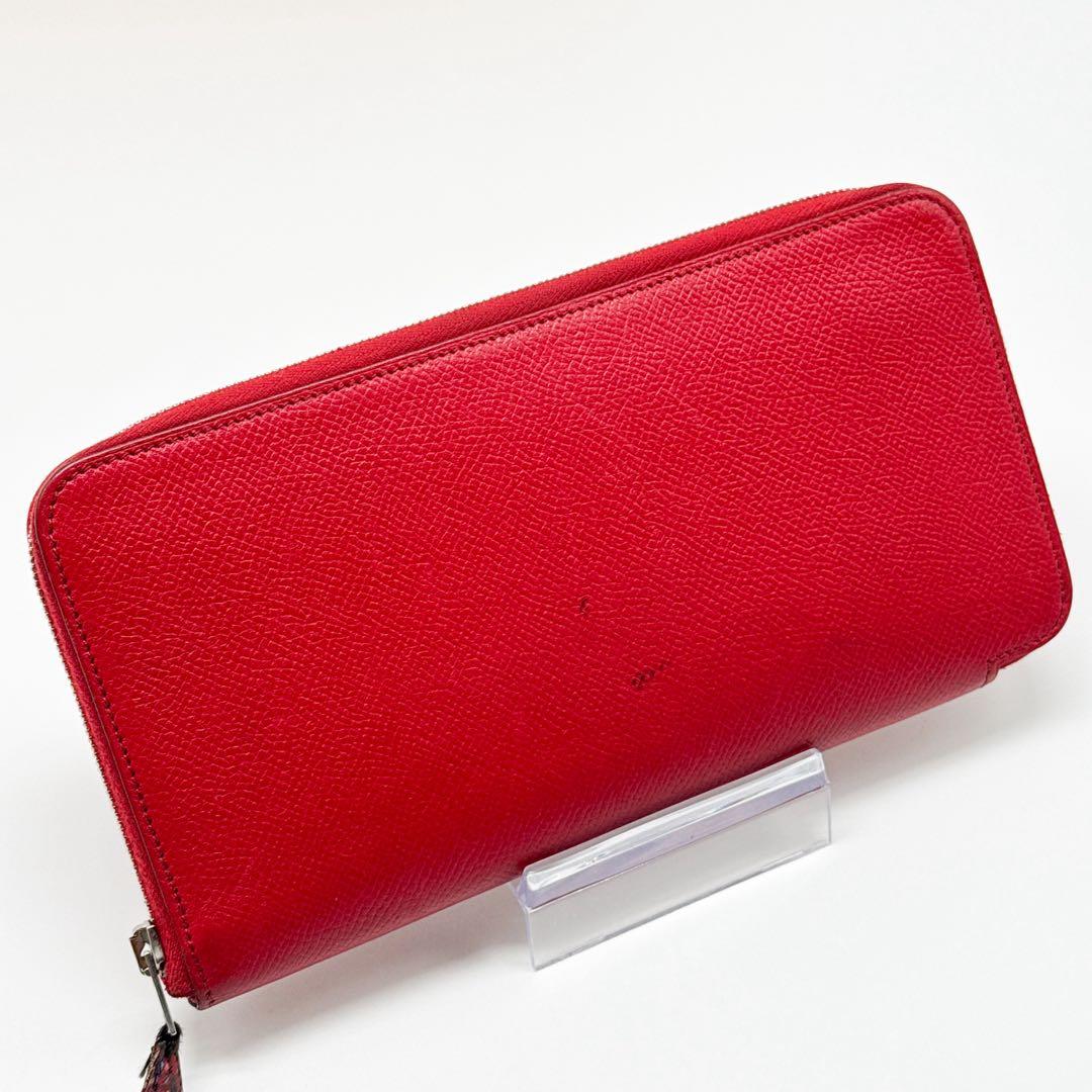 エルメス アザップ シルクイン ロング 財布 赤 アザップ ジップ ジッピー