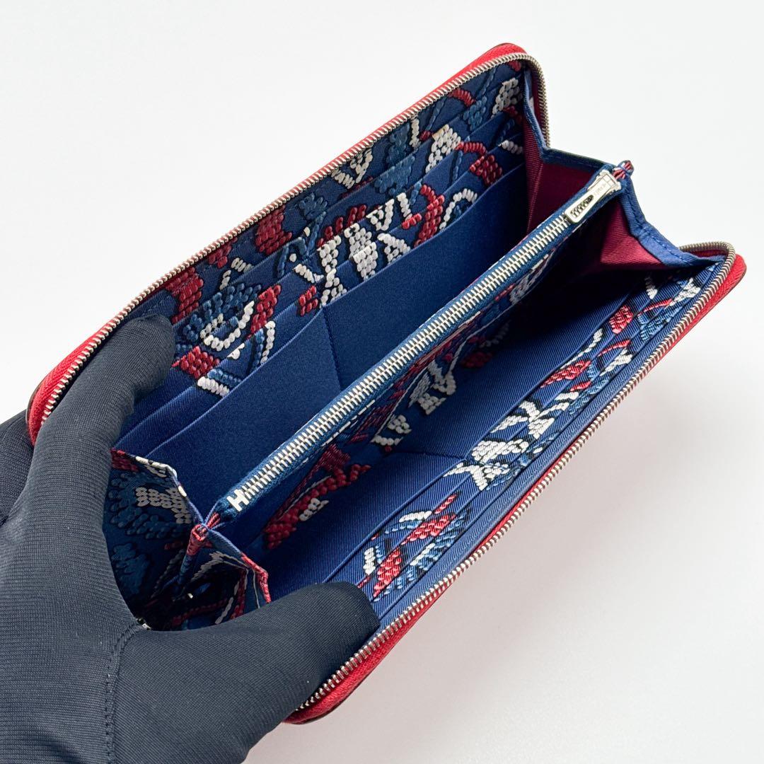 エルメス アザップ シルクイン ロング 財布 赤 アザップ ジップ ジッピー