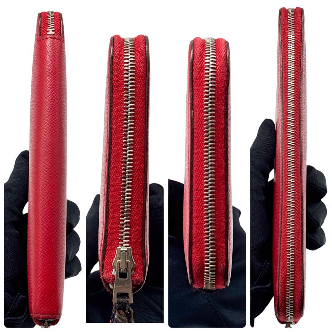エルメス アザップ シルクイン ロング 財布 赤 アザップ ジップ ジッピー